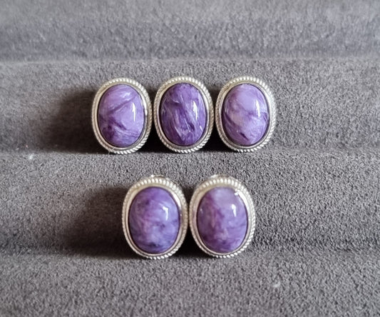 Charoite Oval in S925 Silver - Bleus Vault.C 