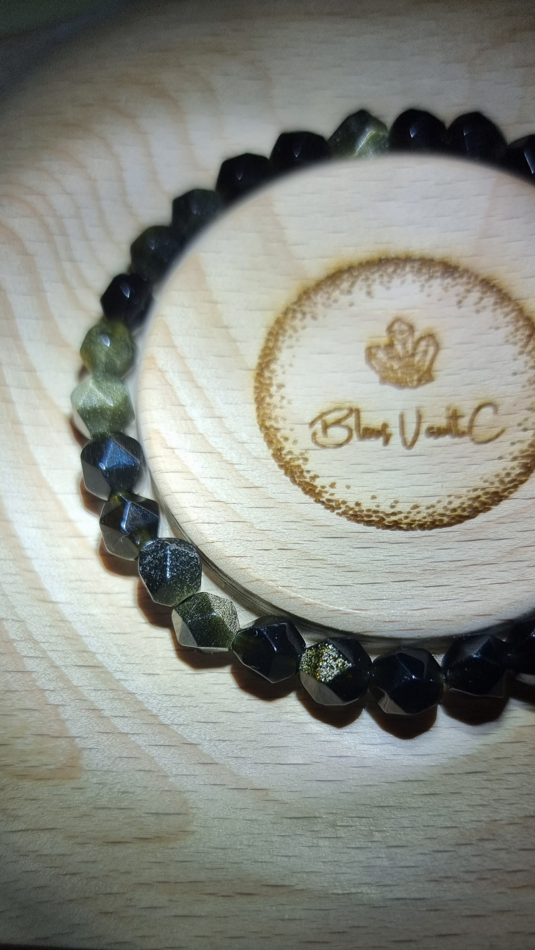 Gold Sheen Obsidian Faceted 6mm 金曜石 - Bleus Vault.C 