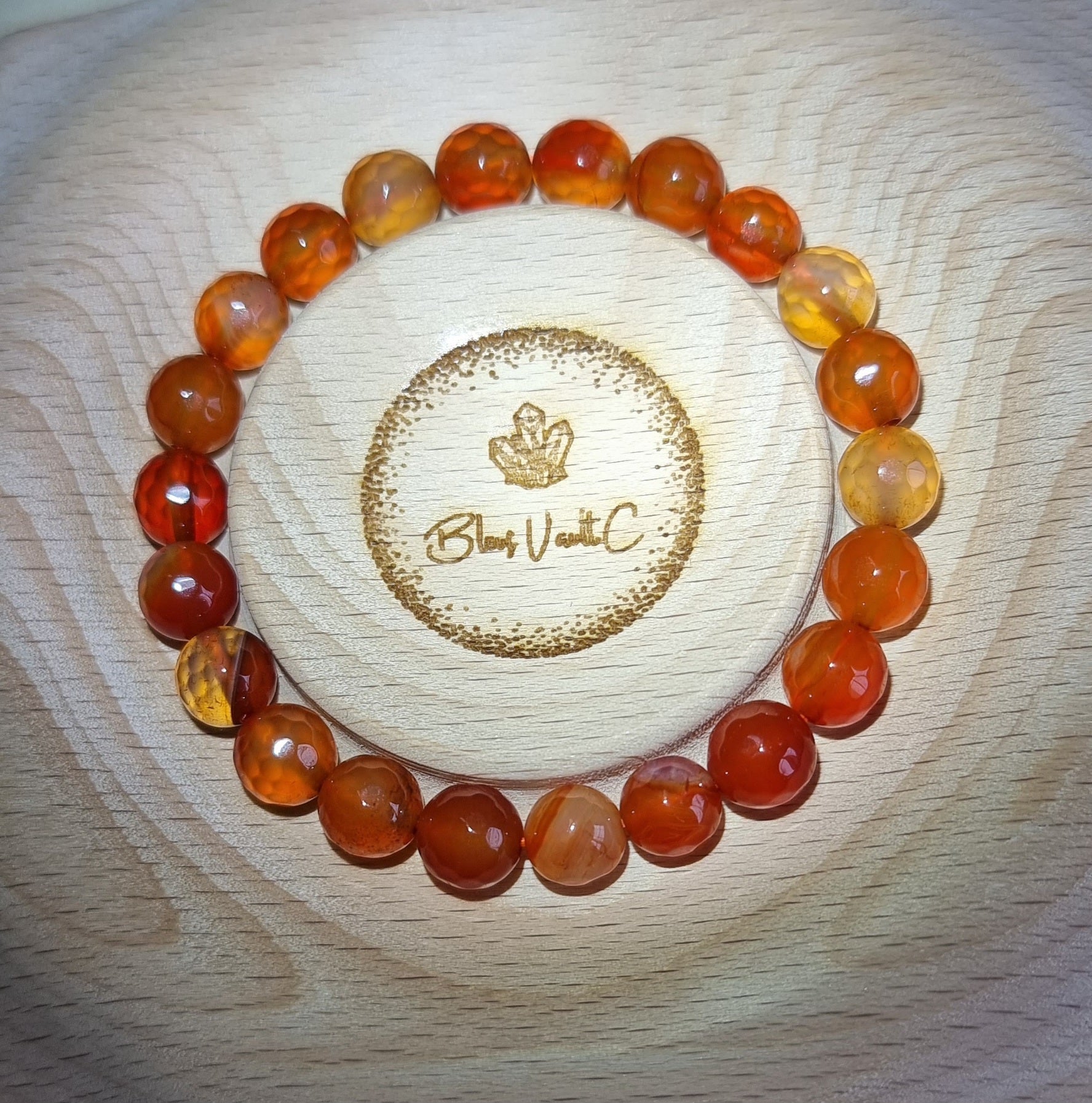 Carnelian Faceted 8mm 红玛瑙 - Bleus Vault.C 