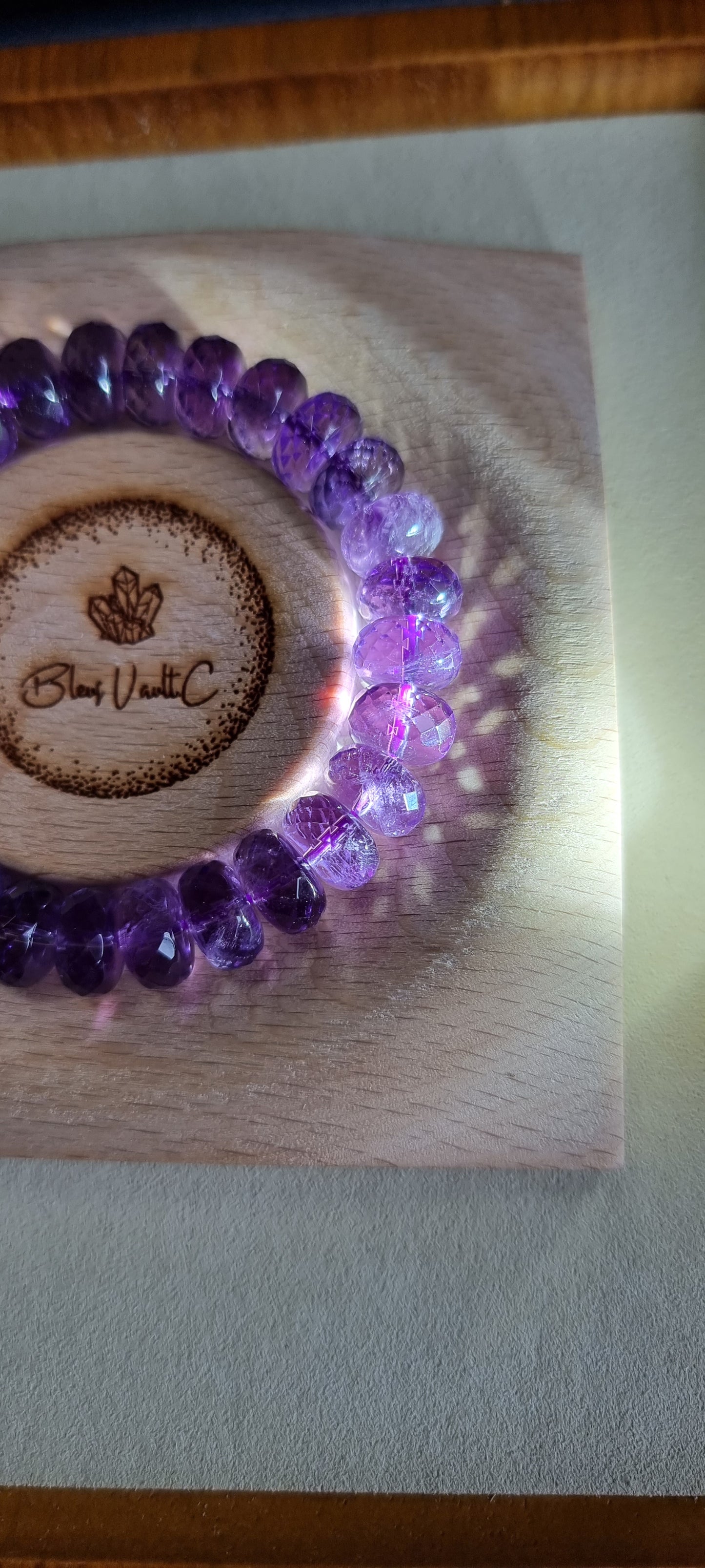 Amethyst Faceted Rondelle with Certification 12mm (Premium Grade) 紫晶 - Bleus Vault.C 