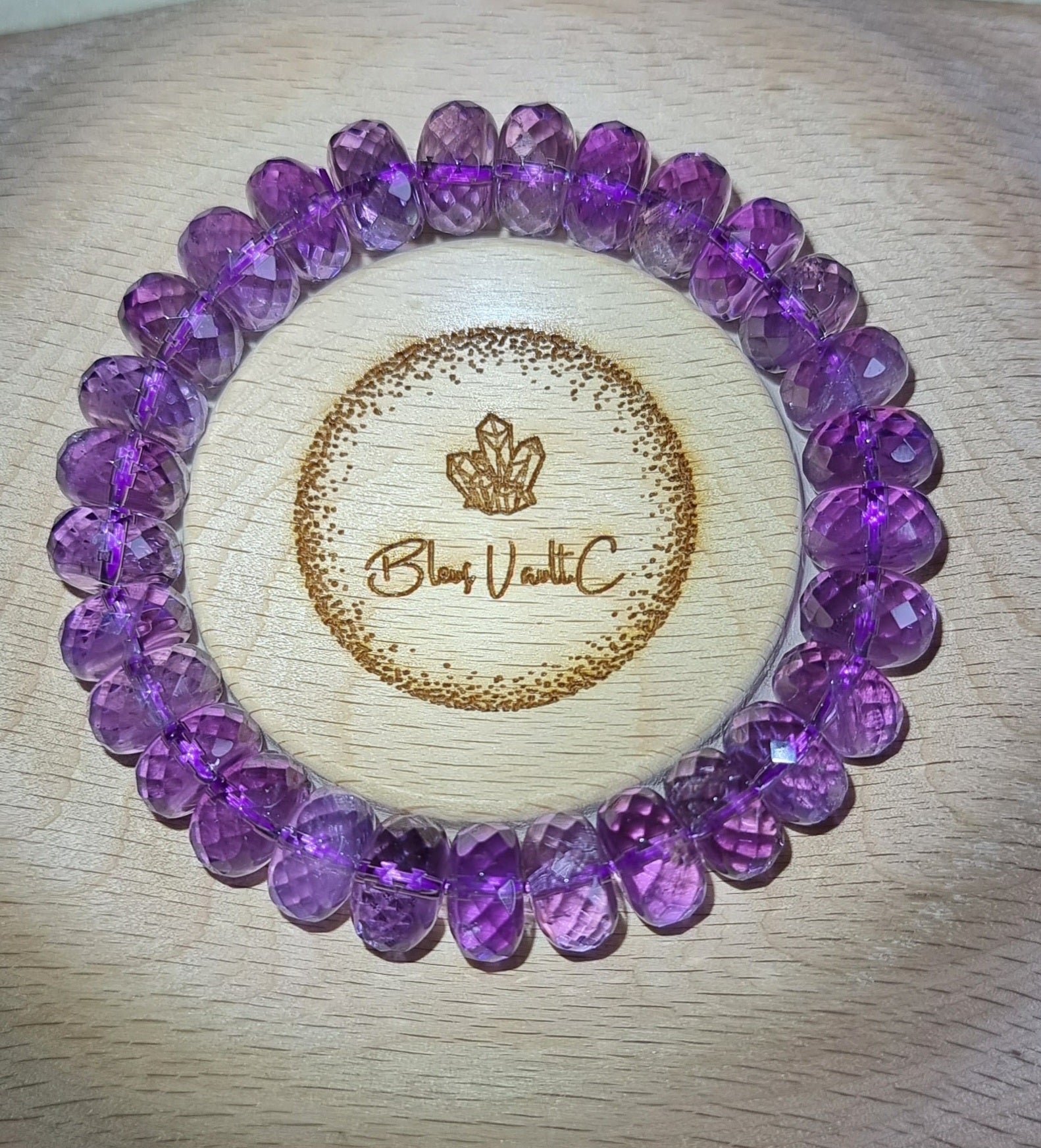 Amethyst Faceted Rondelle with Certification 12mm (Premium Grade) 紫晶 - Bleus Vault.C 