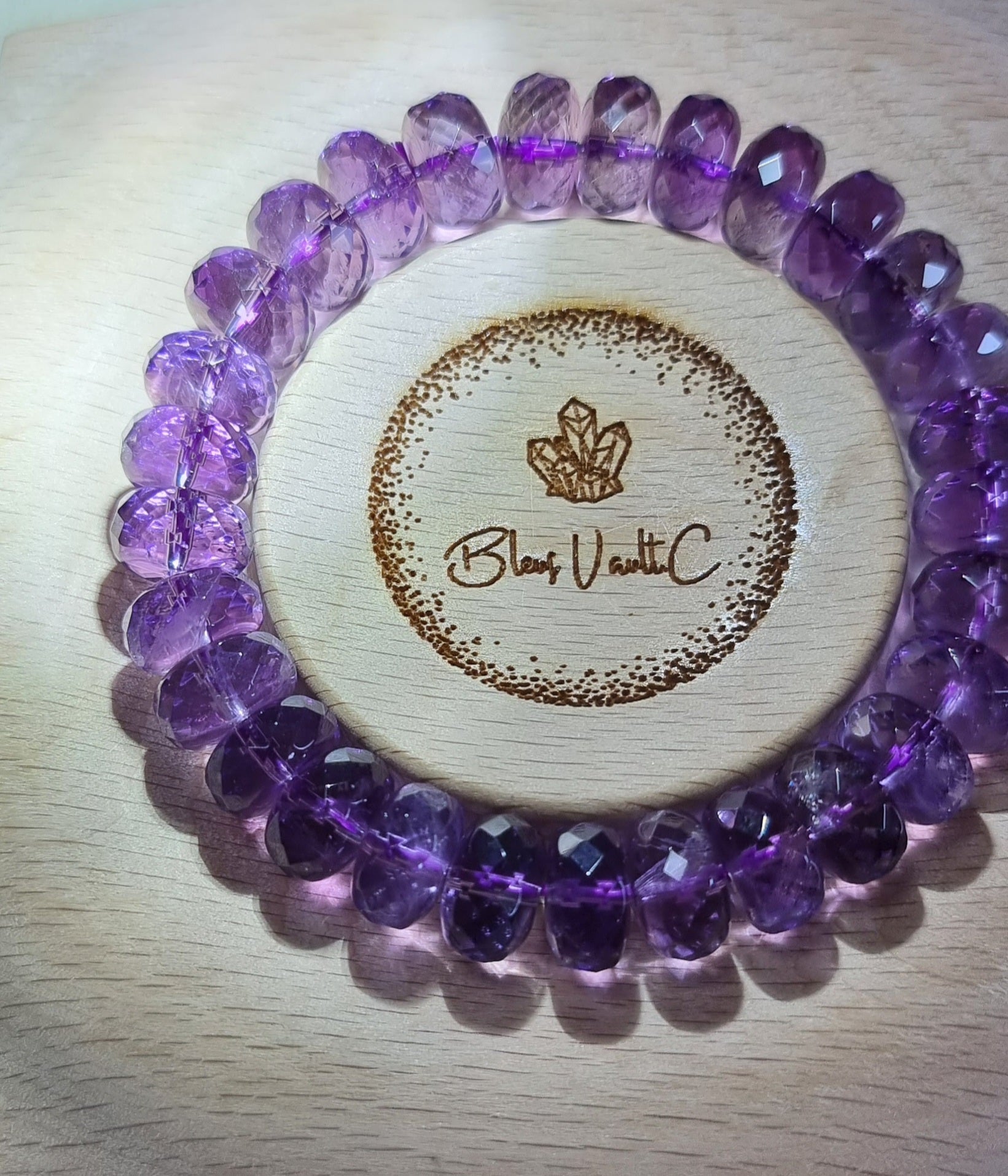 Amethyst Faceted Rondelle with Certification 12mm (Premium Grade) 紫晶 - Bleus Vault.C 