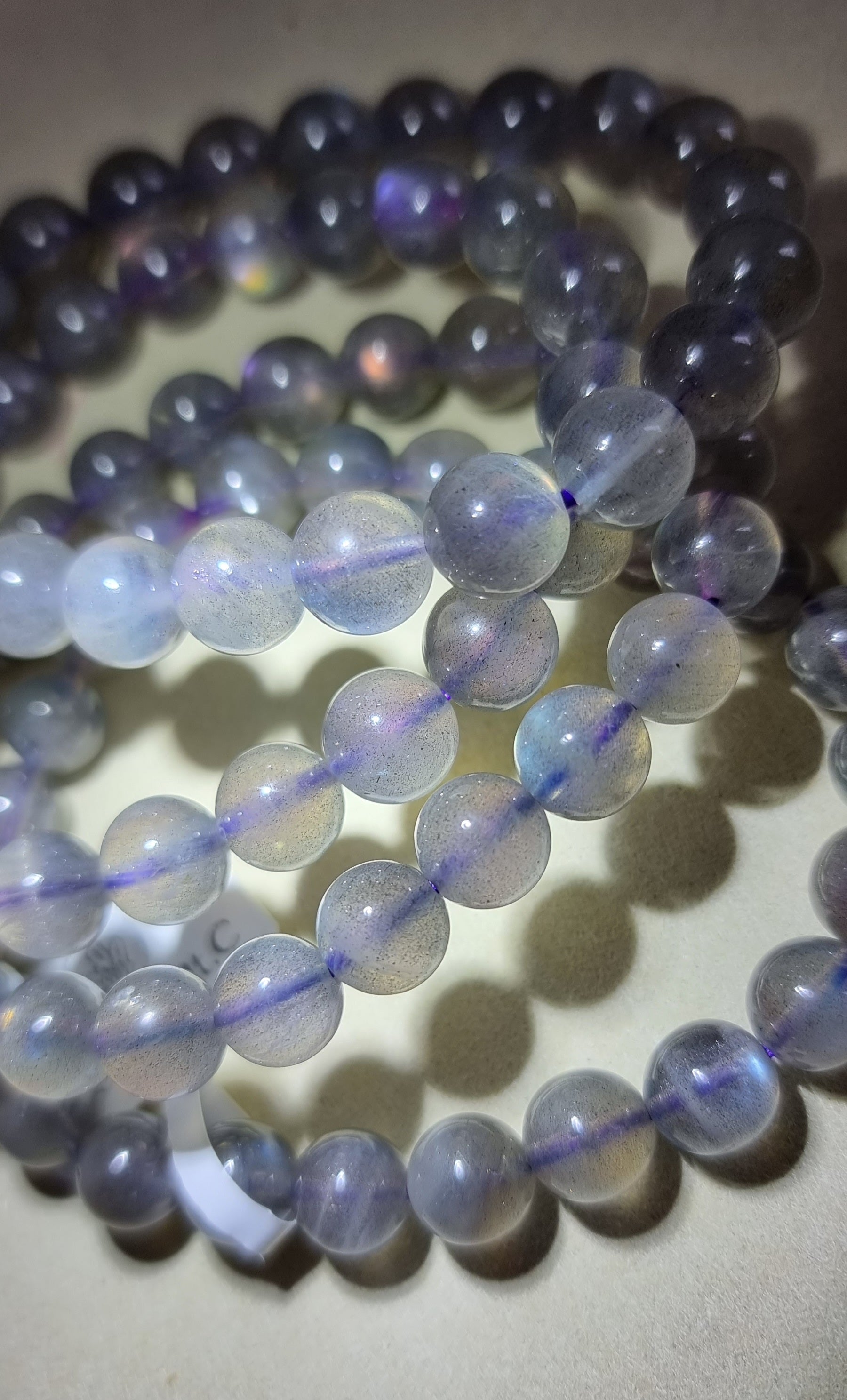 Labradorite Moonstone 8 - 9mm Purple Sheen 拉长石 - Bleus Vault.C 