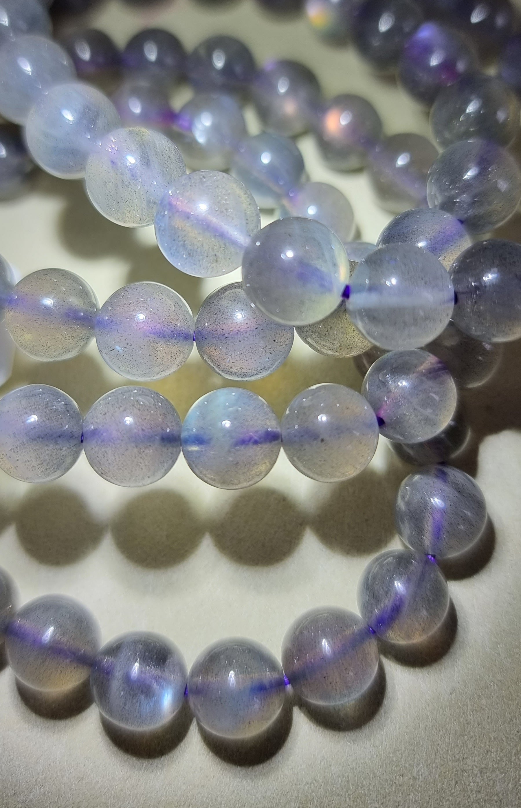 Labradorite Moonstone 8 - 9mm Purple Sheen 拉长石 - Bleus Vault.C 