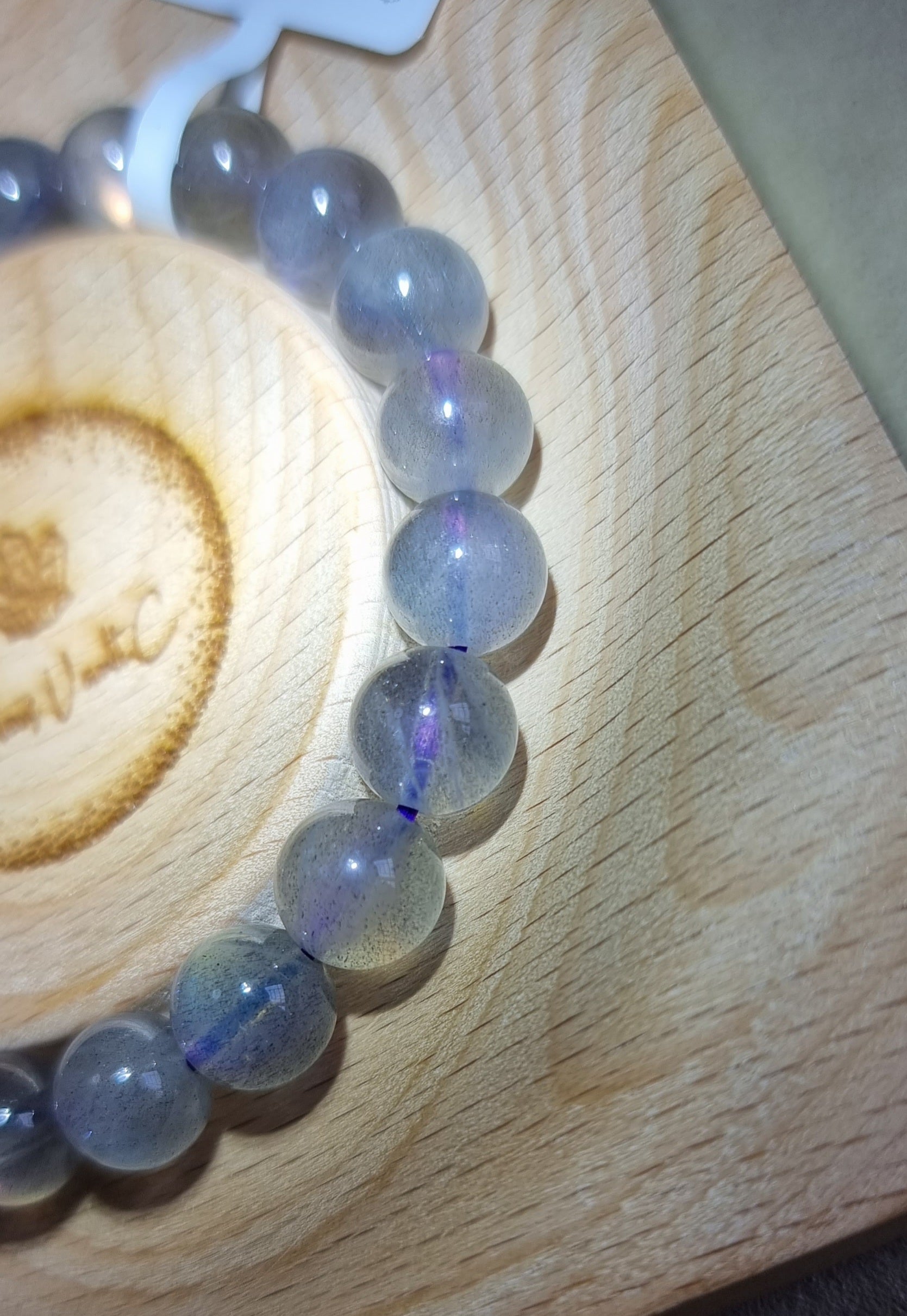 Labradorite Moonstone 8 - 9mm Purple Sheen 拉长石 - Bleus Vault.C 