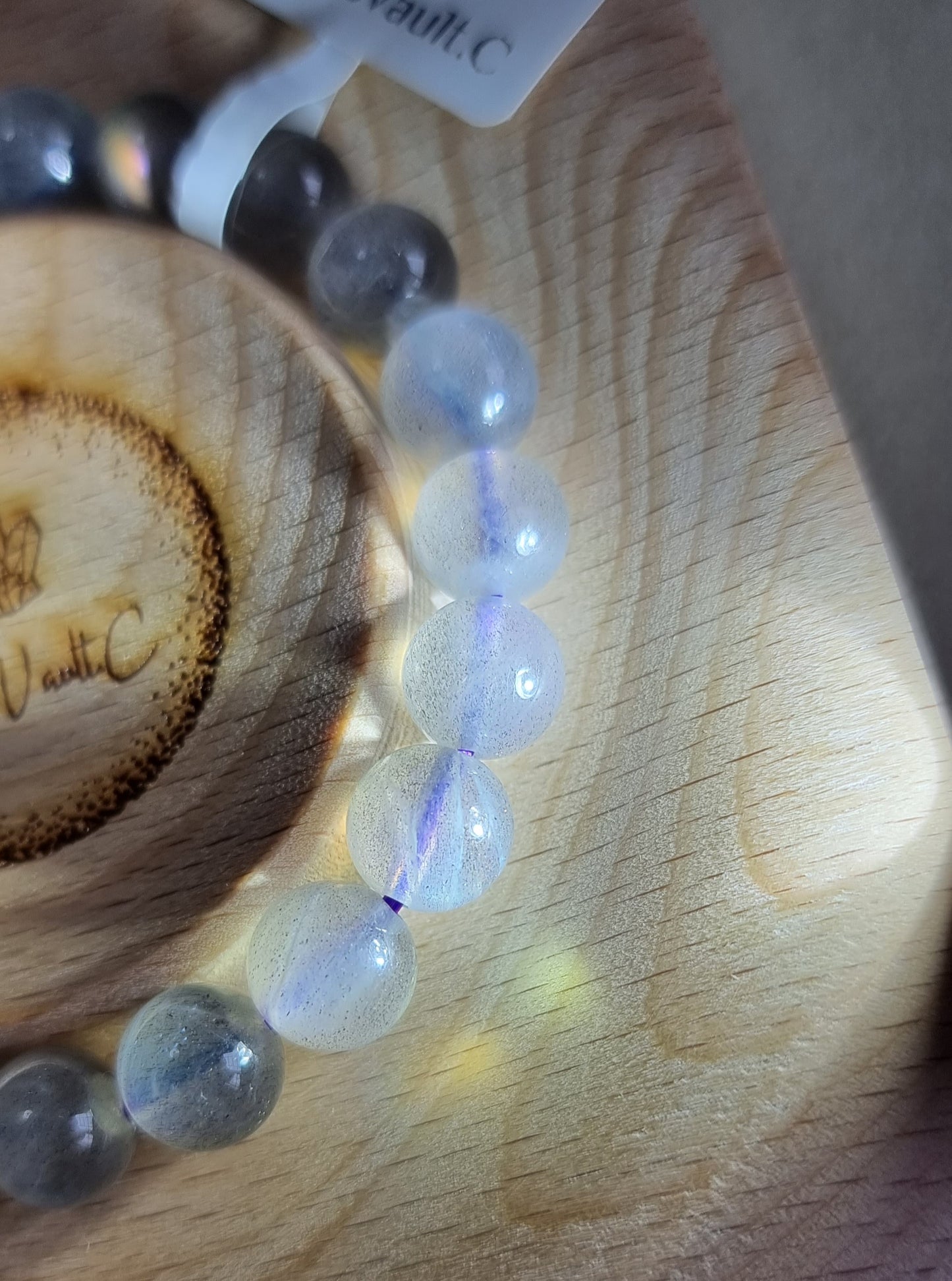 Labradorite Moonstone 8 - 9mm Purple Sheen 拉长石 - Bleus Vault.C 