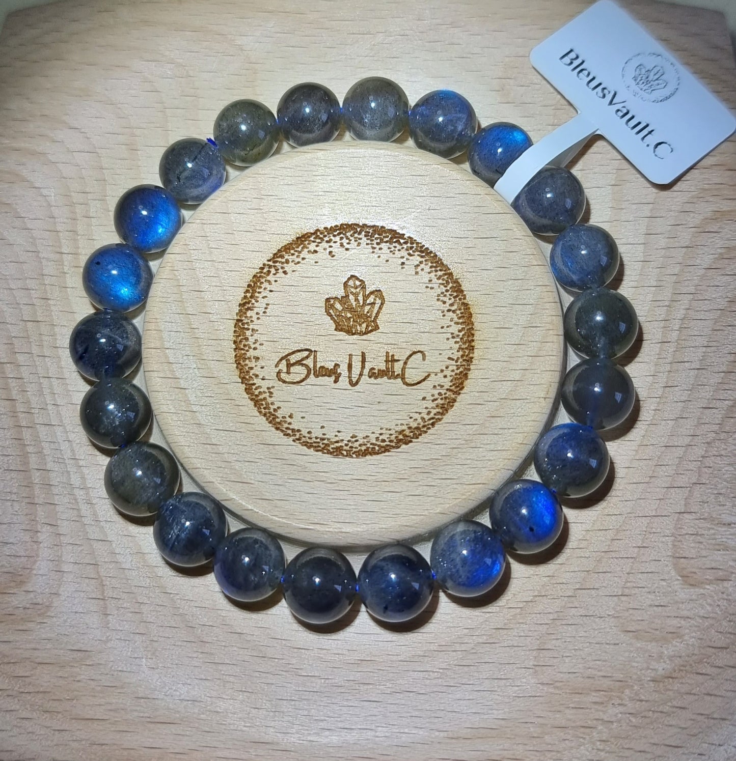 Labradorite Moonstone 7.5, 8 - 9mm Blue Sheen (Top Premium Grade) 拉长石 - Bleus Vault.C 