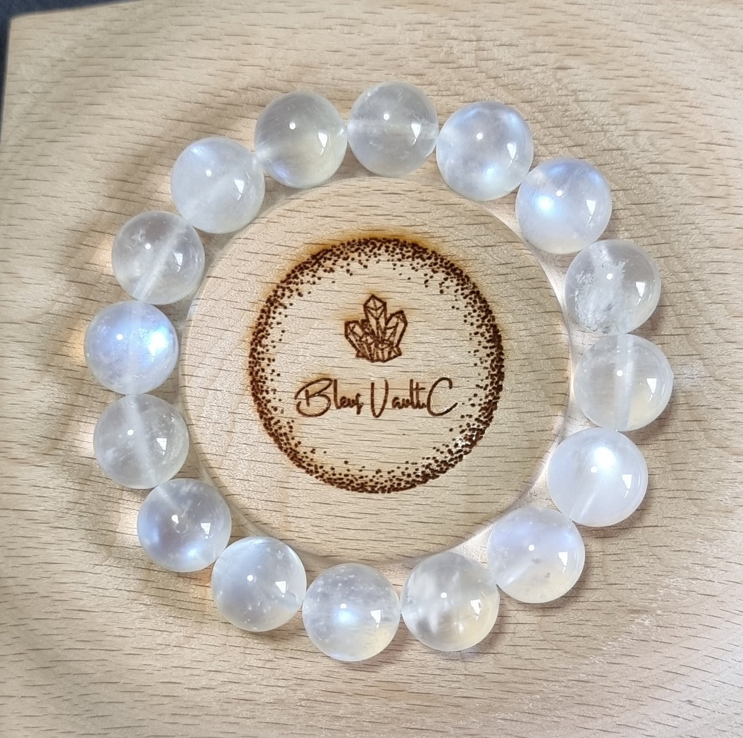 Grey Moonstone Sri Lanka with Certification 13mm (Premium Grade) 灰月光石 - Bleus Vault.C 