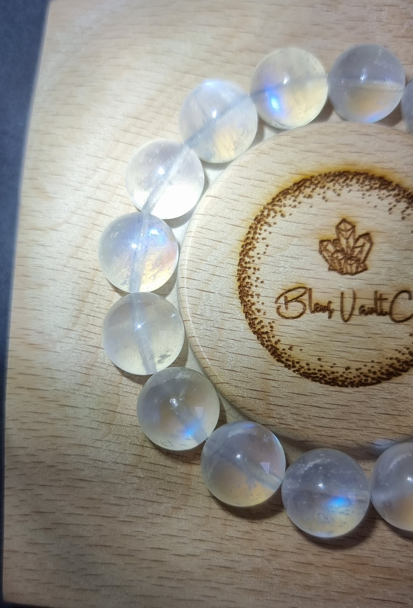 Grey Moonstone Sri Lanka with Certification 13mm (Premium Grade) 灰月光石 - Bleus Vault.C 