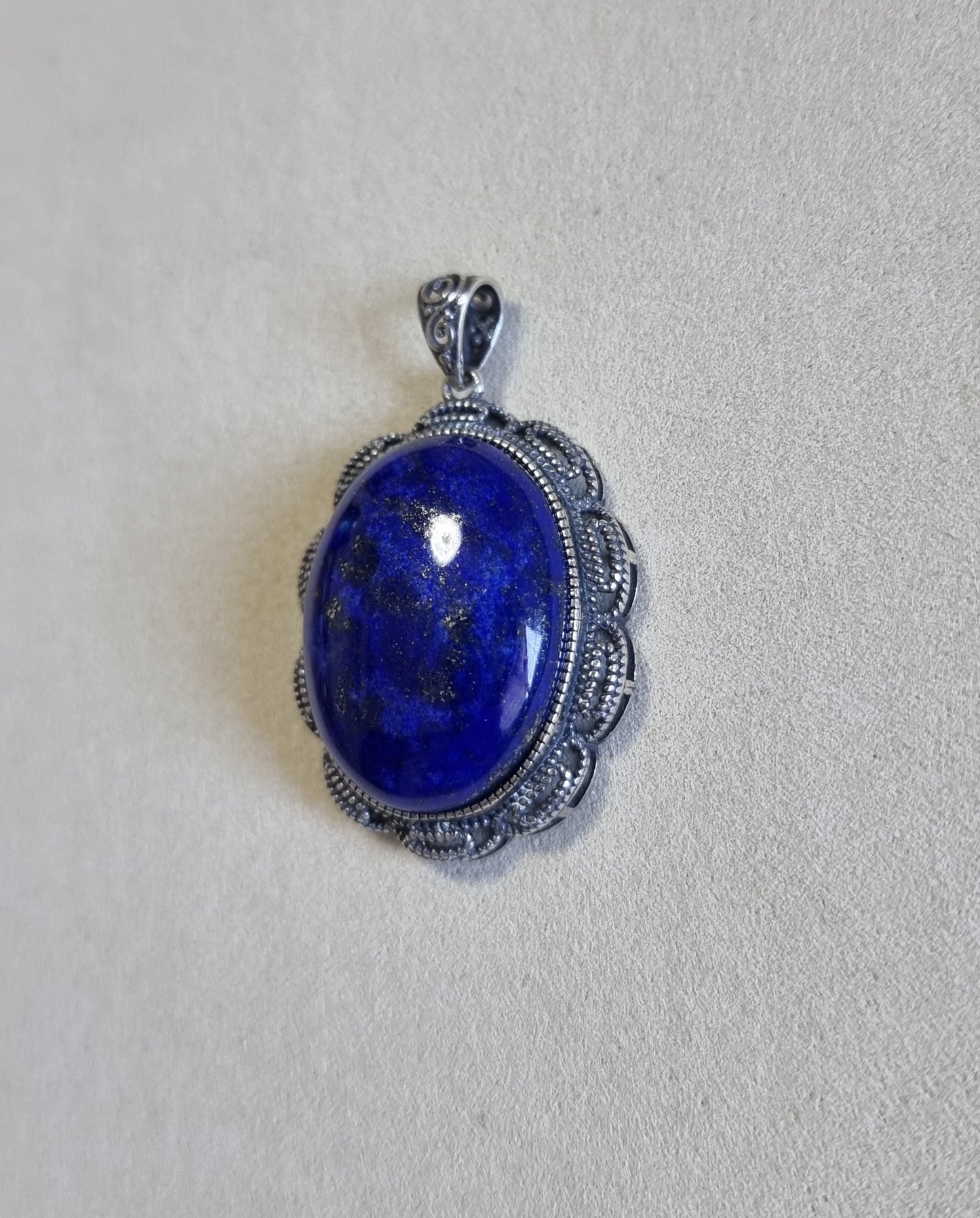 Lapis Lazuli Oval in S925 Silver with Certification (High Grade)青金石