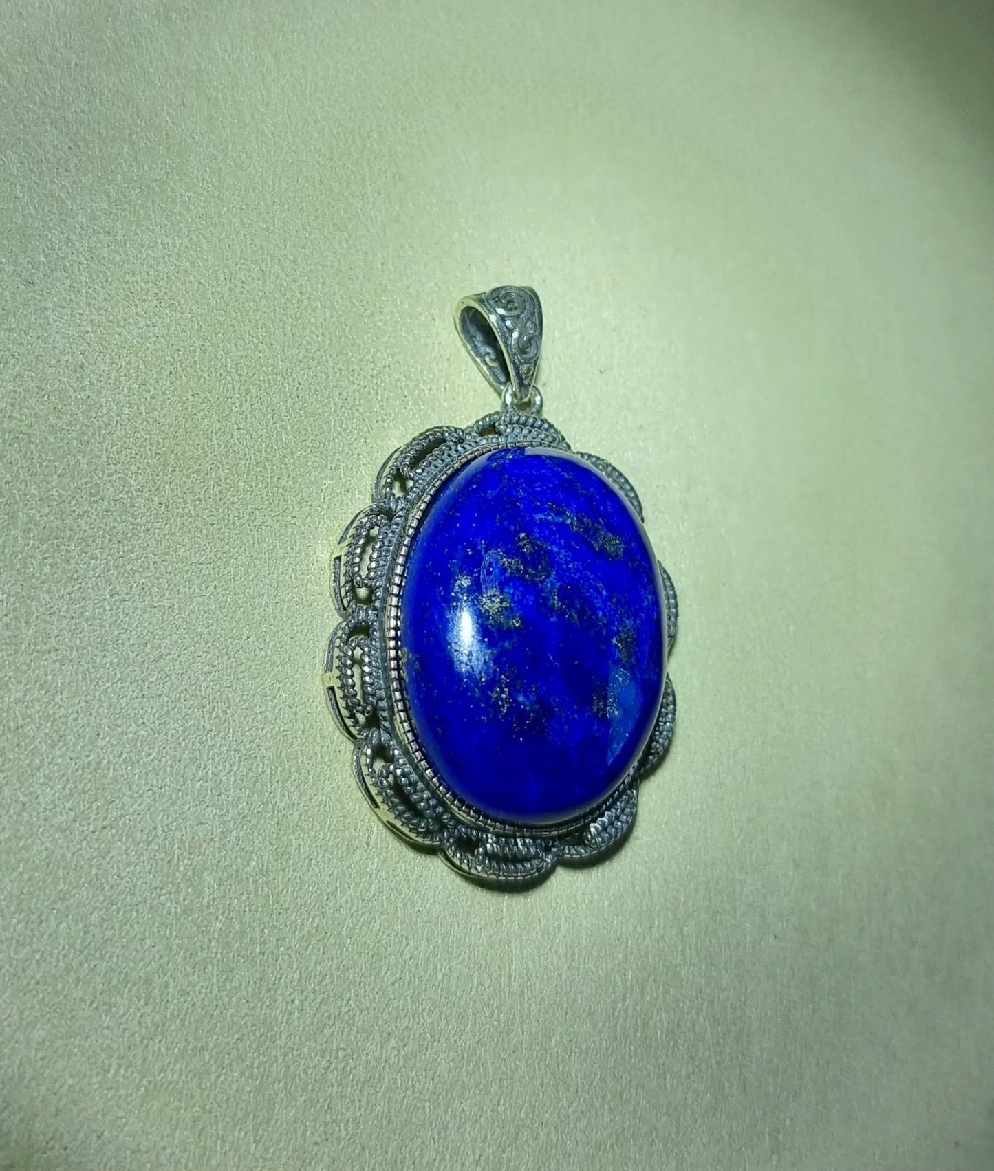 Lapis Lazuli Oval in S925 Silver with Certification (High Grade)青金石