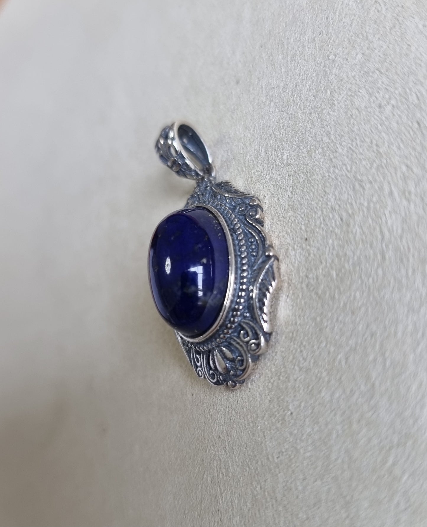 Lapis Lazuli Oval in Tibetan Vintage S925 Silver 青金石