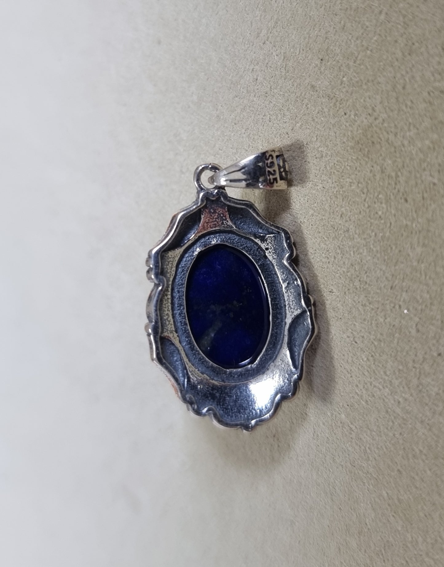 Lapis Lazuli Oval in Tibetan Vintage S925 Silver 青金石