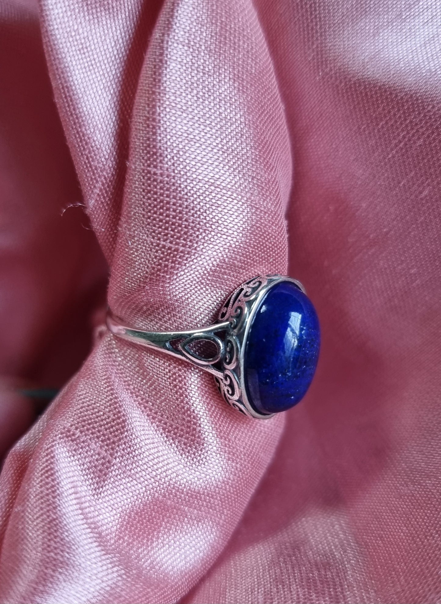 Lapis Lazuli Oval in Tibetan Vintage S925 Silver (Adjustable Ring) 青金石