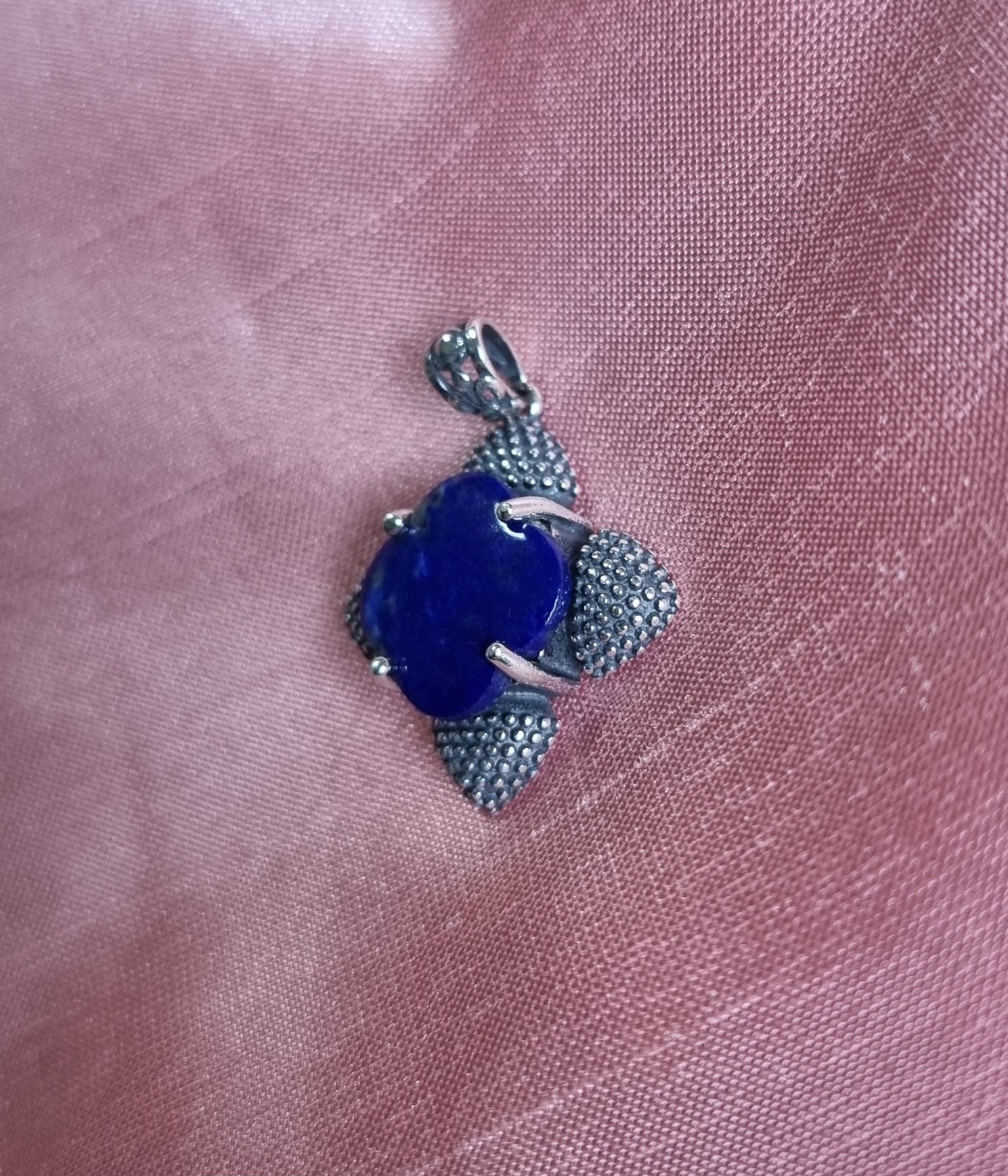 Lapis Lazuli Clover in Tibetan Vintage S925 Silver 青金石 - Bleus Vault.C 