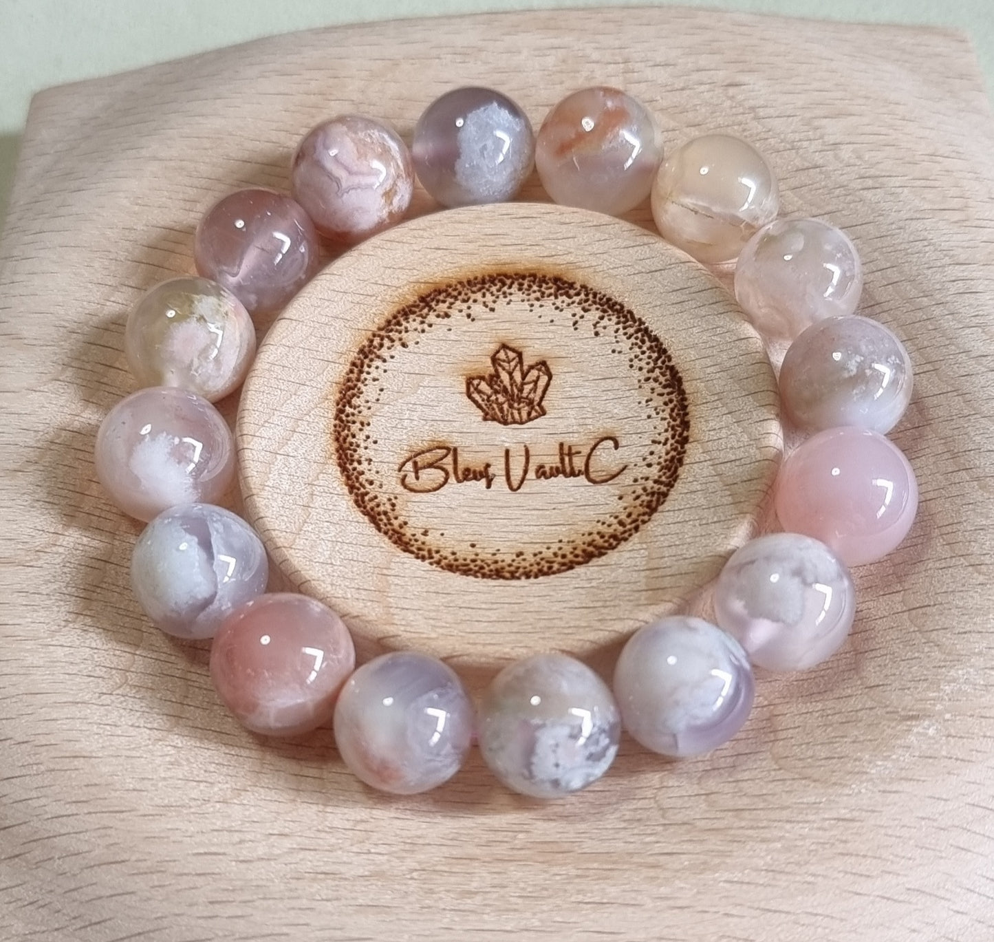 Cherry Blossom Agate Sakura Pinky Purple (High Grade) 13-13.5mm 樱花玛瑙