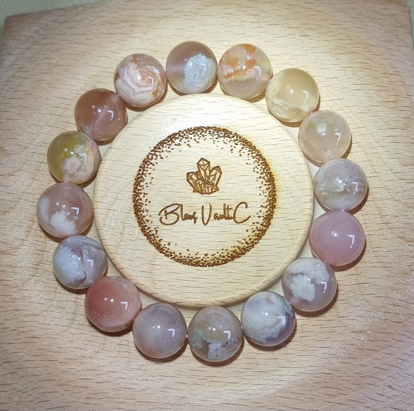 Cherry Blossom Agate Sakura Pinky Purple (High Grade) 13-13.5mm 樱花玛瑙