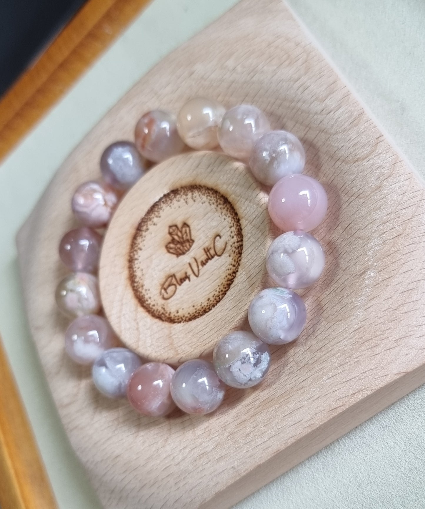 Cherry Blossom Agate Sakura Pinky Purple (High Grade) 13-13.5mm 樱花玛瑙