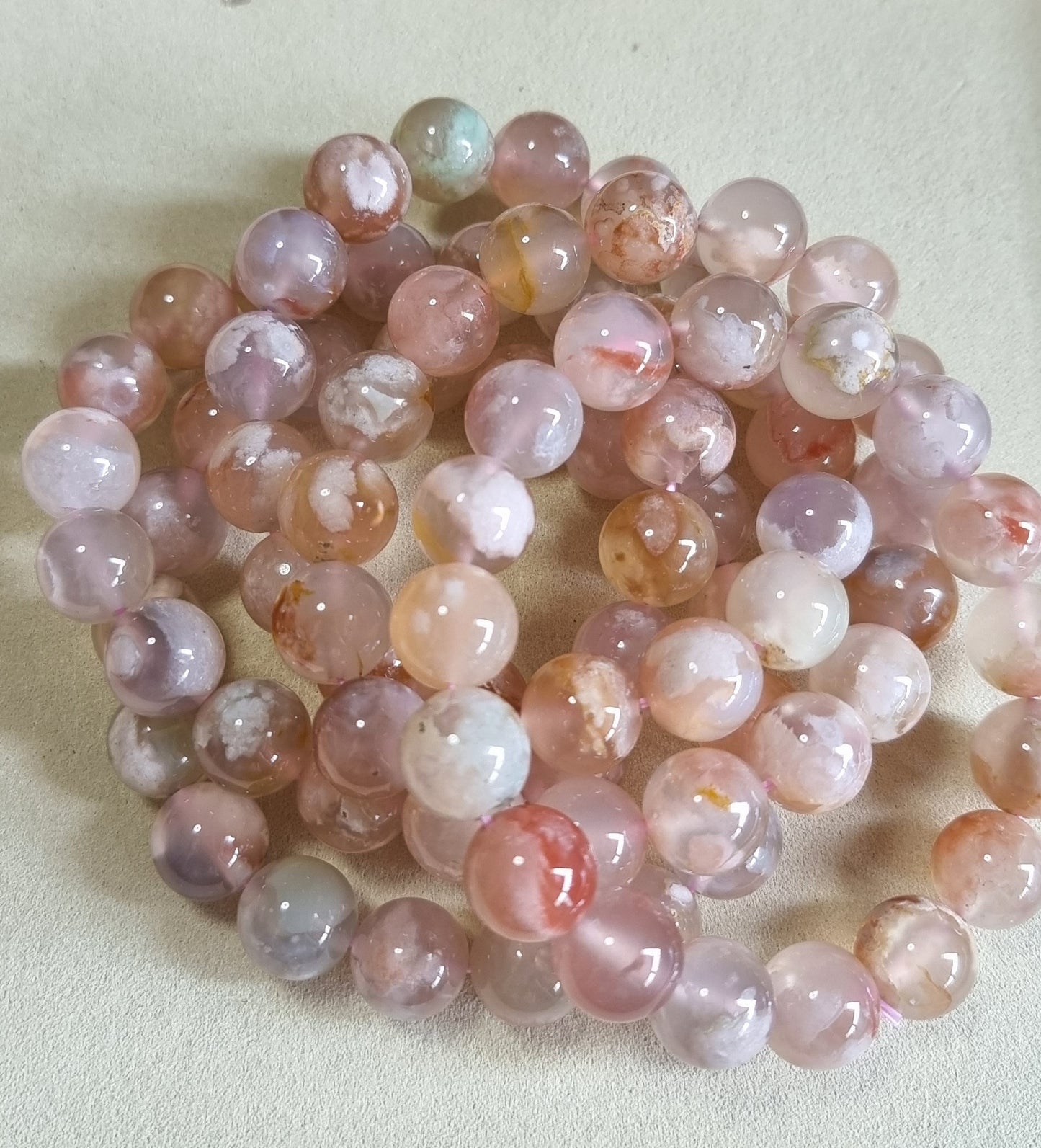 Cherry Blossom Agate Sakura Pinky Purple (High Grade) 12-12.5mm 樱花玛瑙