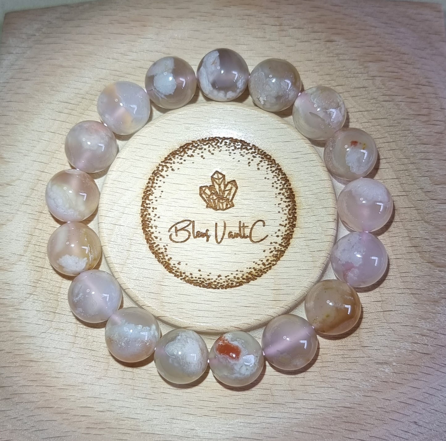 Cherry Blossom Agate Sakura Pinky Purple (High Grade) 12-12.5mm 樱花玛瑙