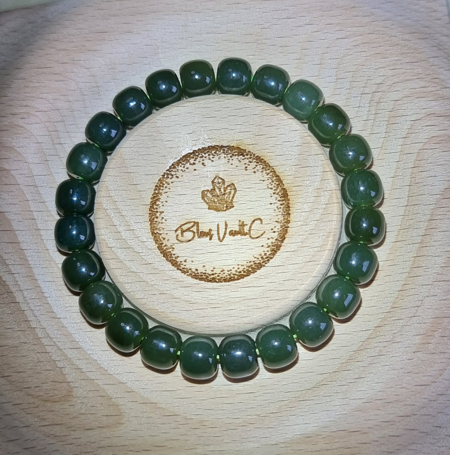 Hetian Jade Darker Green (Premium Grade) 8mm 和田玉