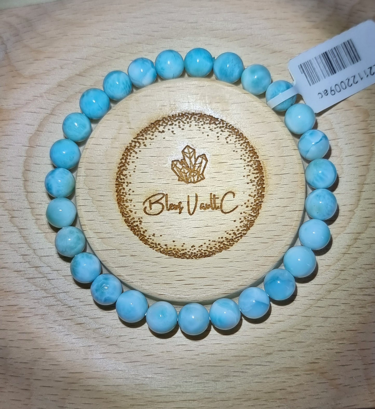 Larimar 8mm with Certification (High grade) 拉利瑪/海紋石