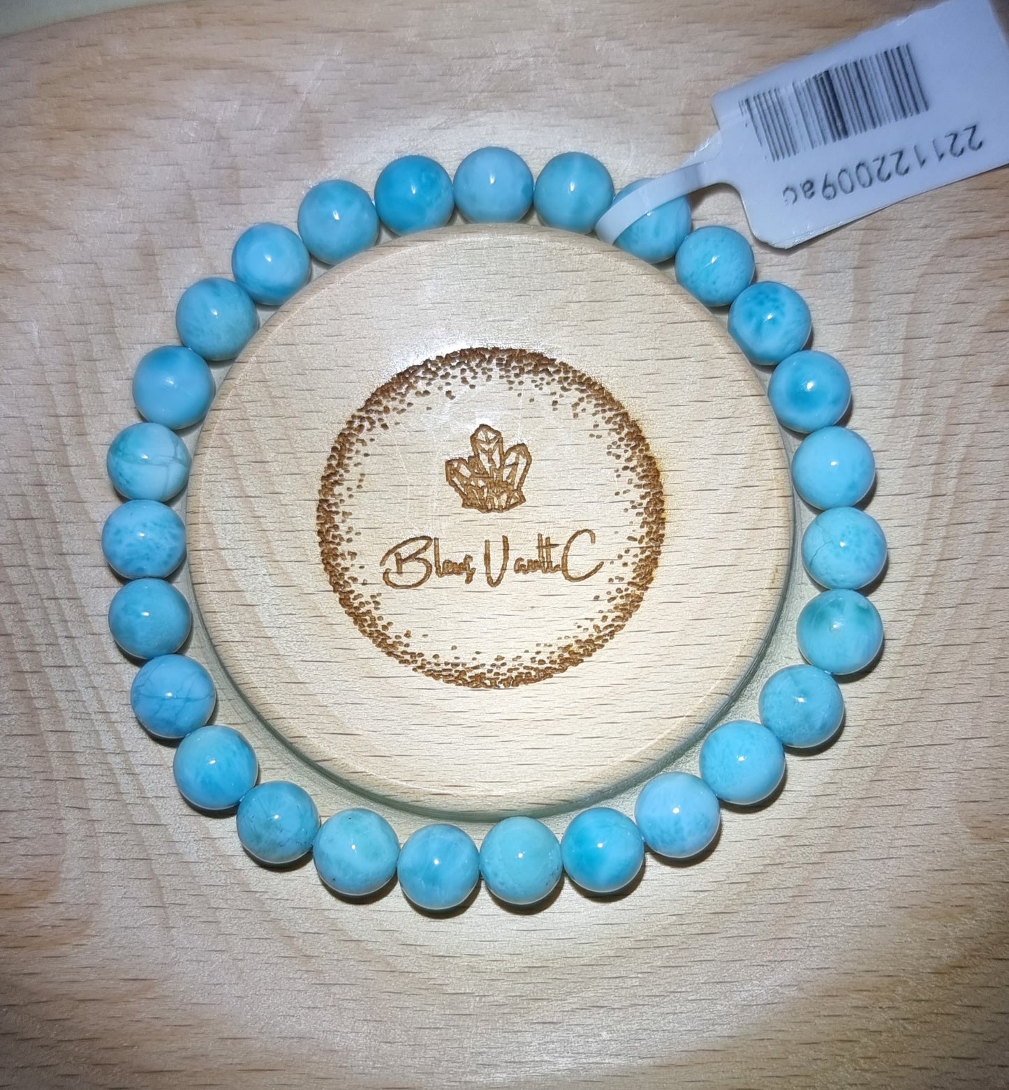 Larimar 7.2mm with Certification (High grade) 拉利瑪/海紋石