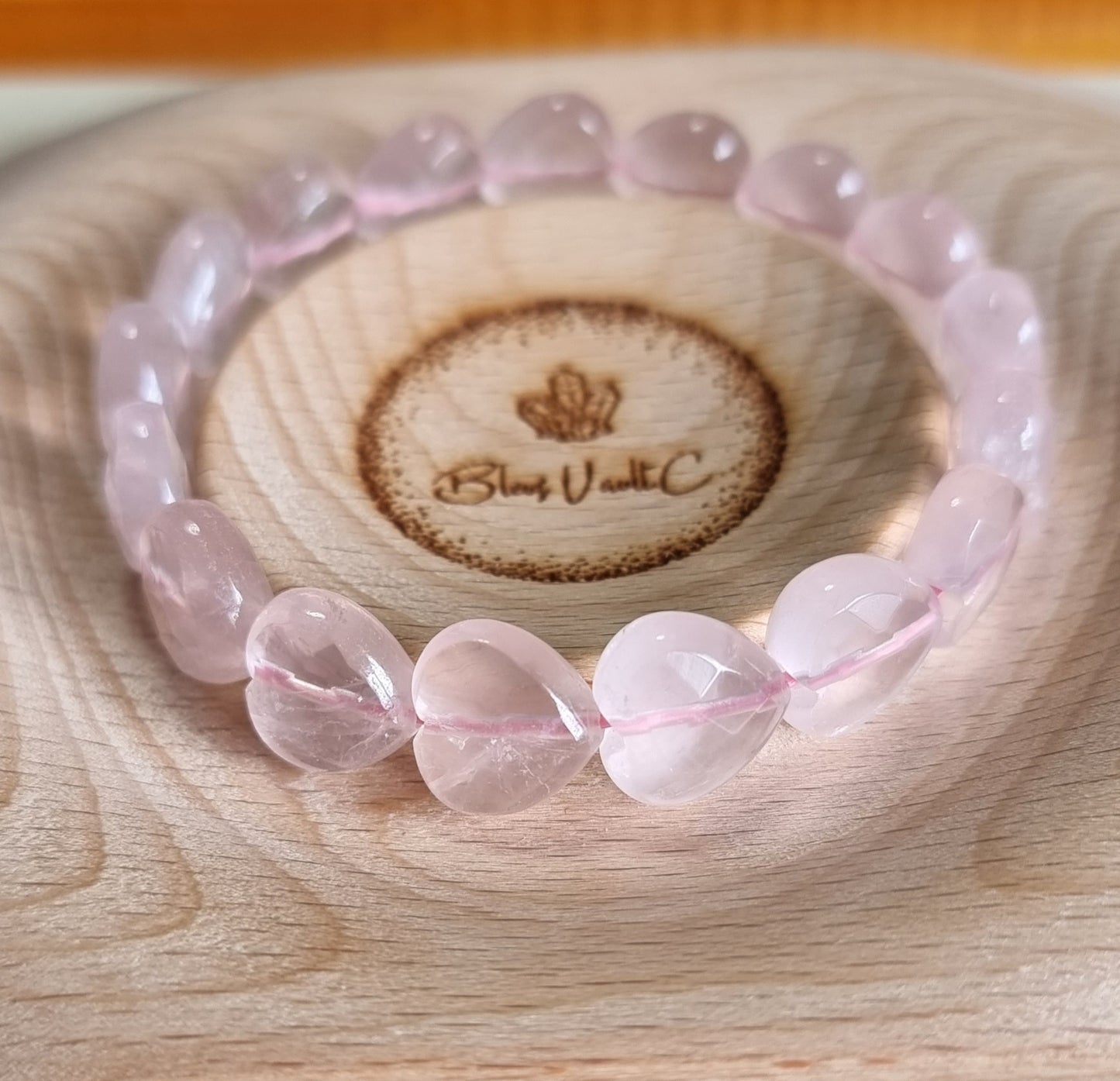 Faceted Heart Rose Quartz 12mm (High Grade) 粉晶