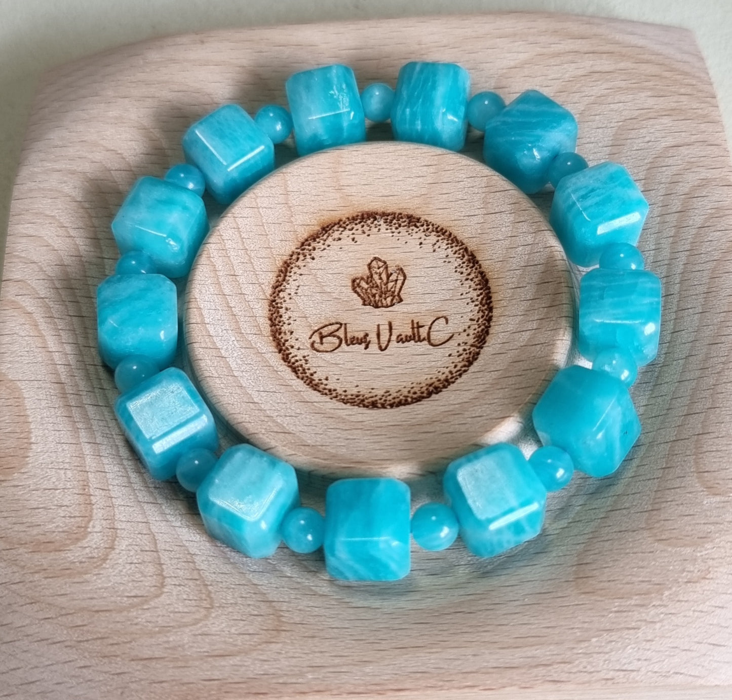 Amazonite Cube (Top Premium Grade) 10mm - 11mm new pit 天河石