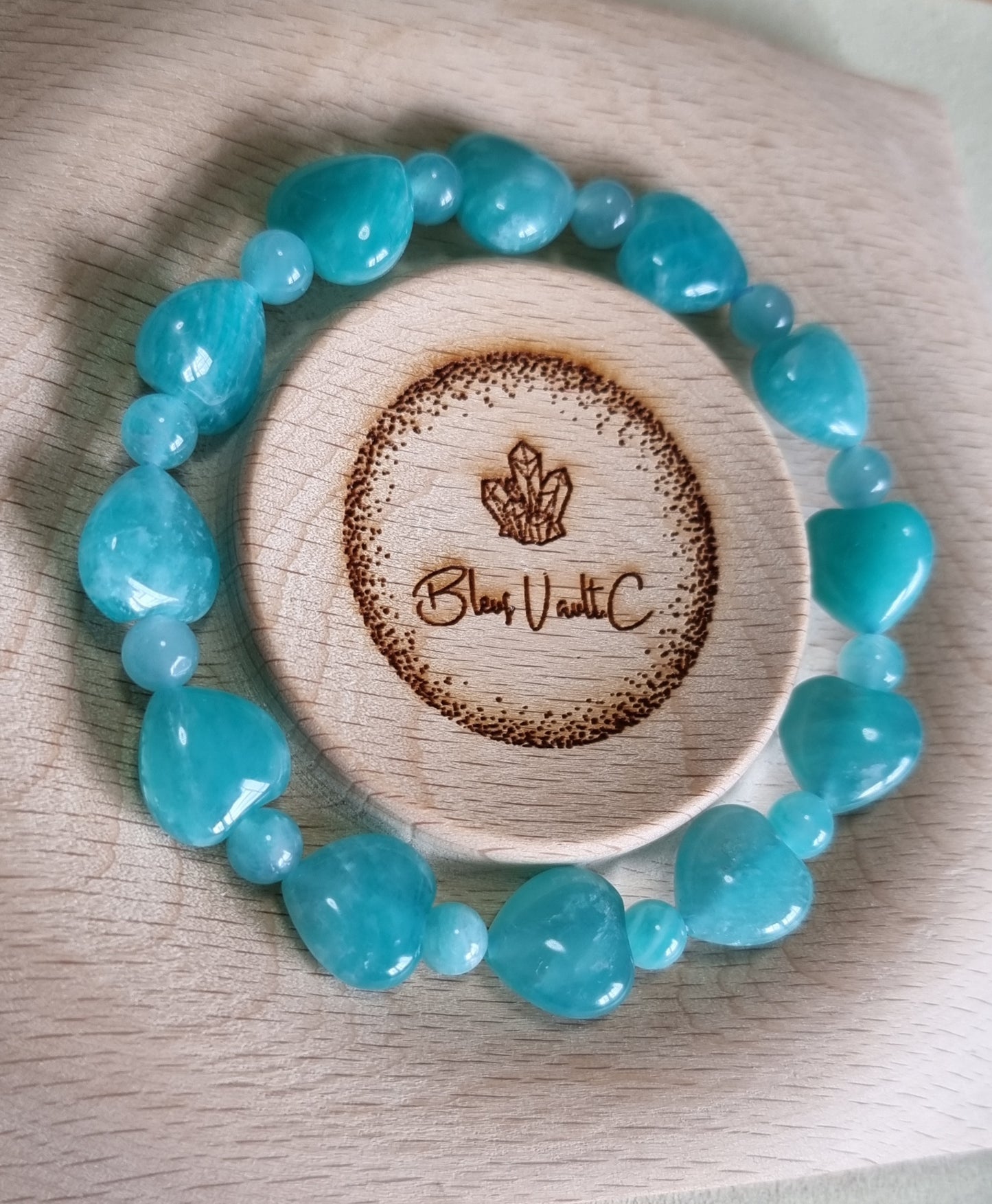 Amazonite Hearts (High Grade) 13mm new pit 天河石