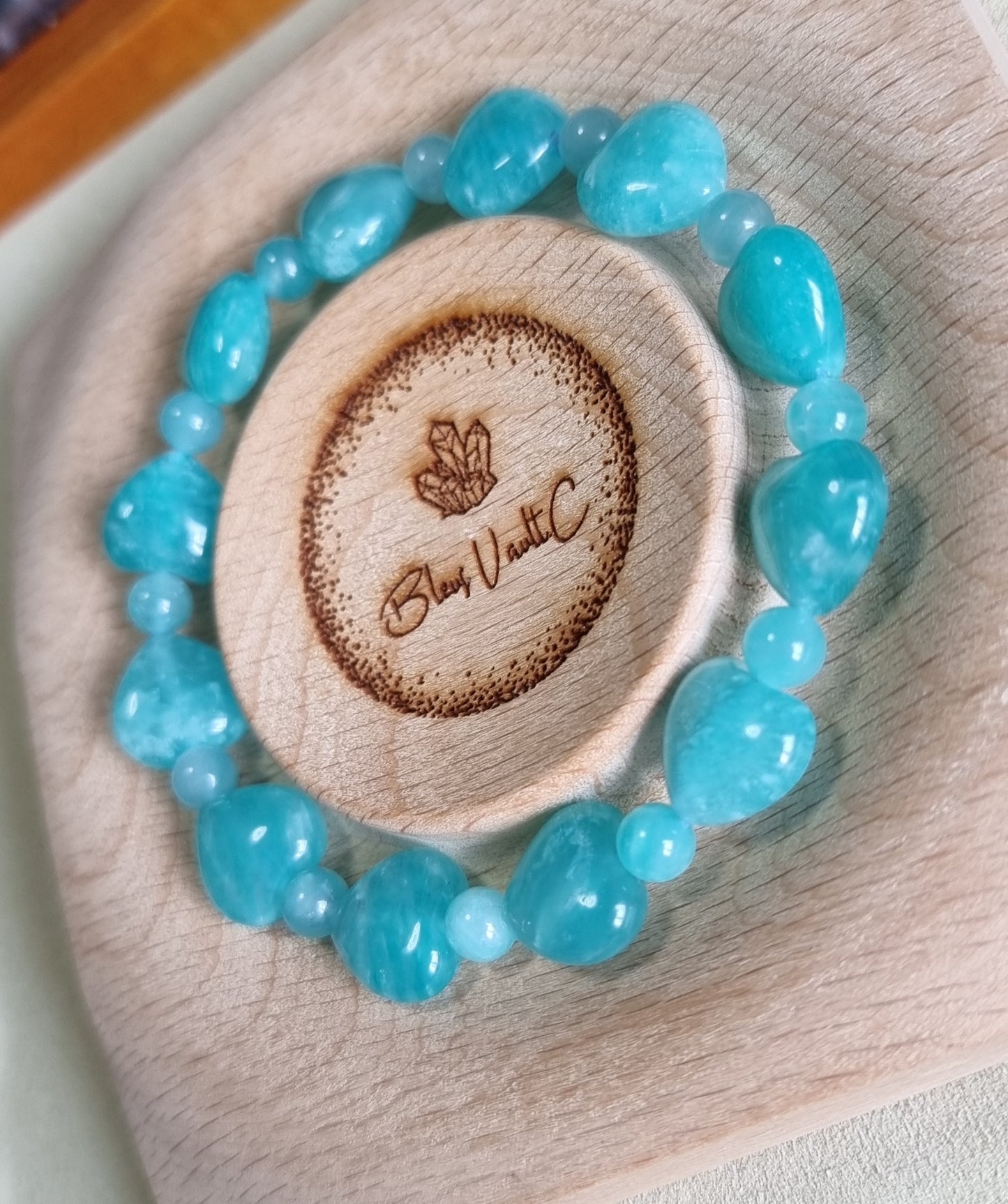 Amazonite Hearts (High Grade) 13mm new pit 天河石