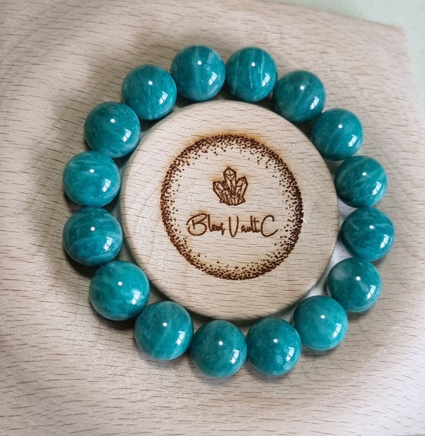 22-Amazonite with Certification (Premium Grade) 13mm old pit 天河石