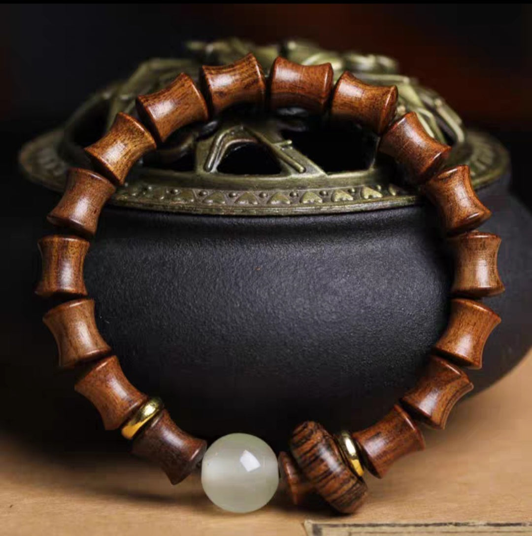 Wood Bracelet Green, Red Sandalwood or Rosewood 8mm 绿檀木/红檀木/花梨 - Bleus Vault.C 