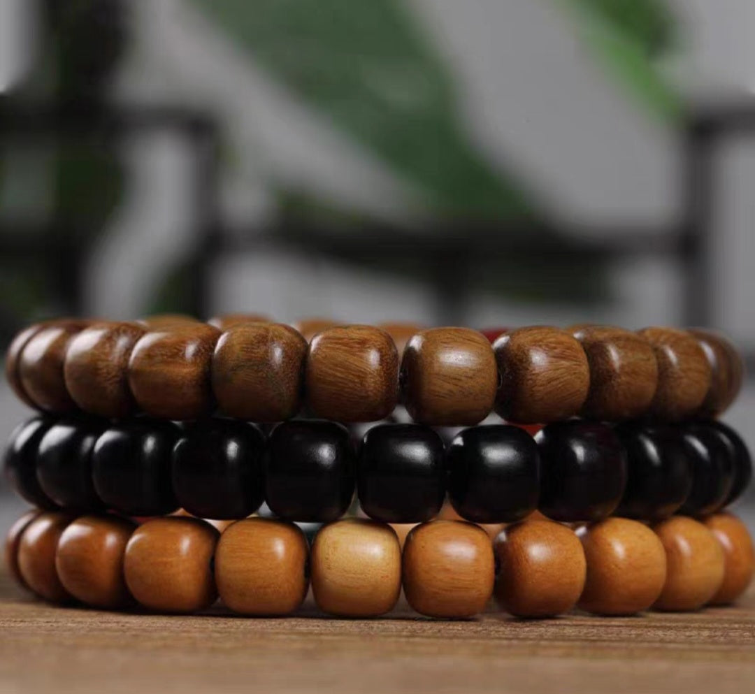 Wood Bracelets Ebony Black Sandalwood, Green Sandalwood 10mm 黑檀木/绿檀木 - Bleus Vault.C 